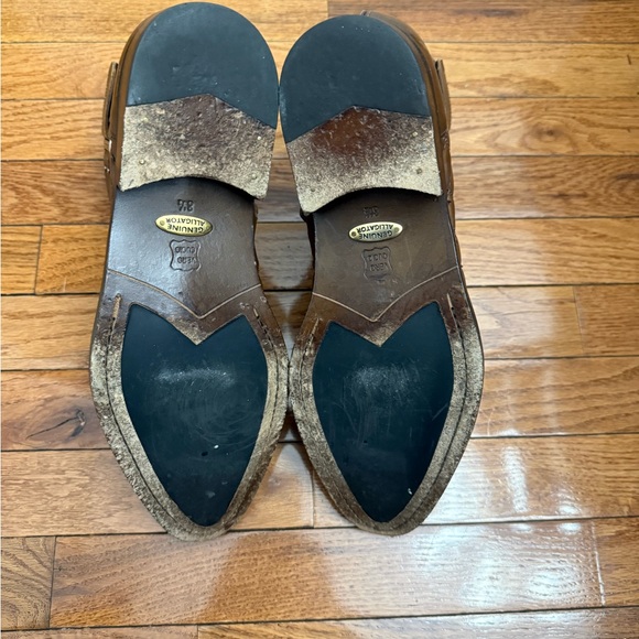 BELVEDERE MENS QUILTED brown  GENUINE ALLIGATOR BOOTS SIZE 8.5 - Picture 6 of 16